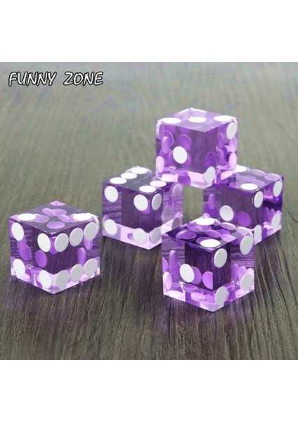5 Adet Mor Tarzı 5 Adet Üst Sınıf Casino Zar, Jilet Kenarları ve Eşleşen Seri Numaraları, Şeffaf Yarı Saydam D6, Royal Craps (Yurt Dışından)