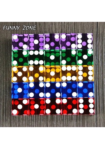 5 Adet Mor Tarzı 5 Adet Üst Sınıf Casino Zar, Jilet Kenarları ve Eşleşen Seri Numaraları, Şeffaf Yarı Saydam D6, Royal Craps (Yurt Dışından) fırsatları