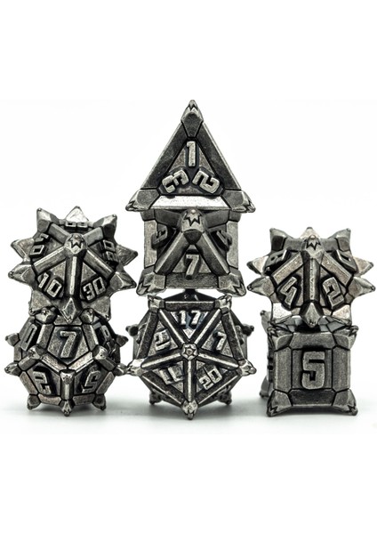 Gümüş Tarzı Cusdie Fırıldak Metal D&d Zar Seti, Dnd Zar, Çokyüzlü Zar Seti, Rol Yapma Oyunu Için Mtg Pathfinder (Yurt Dışından)