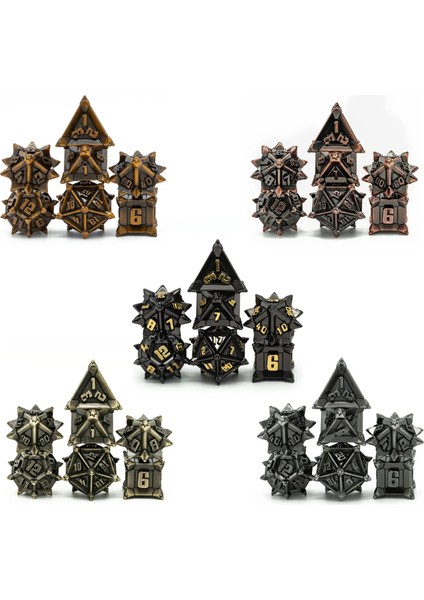 Gümüş Tarzı Cusdie Fırıldak Metal D&d Zar Seti, Dnd Zar, Çokyüzlü Zar Seti, Rol Yapma Oyunu Için Mtg Pathfinder (Yurt Dışından)