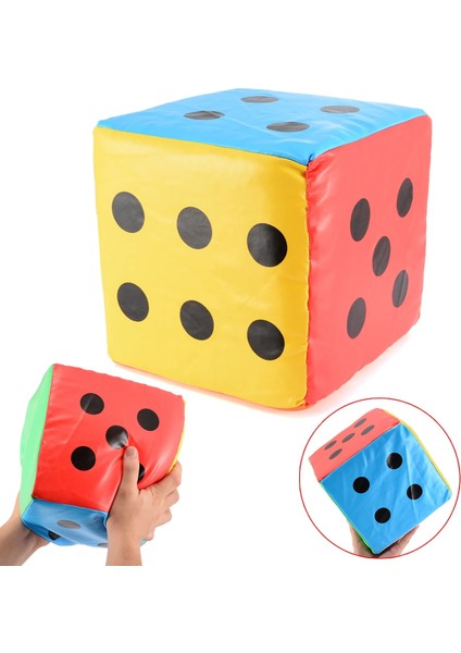 Süper Büyük 20CM Zar Renkli Dev Sünger Suni Deri Zar Altı Taraflı Oyun Oyuncak Parti Oynayan Okul Çocukları Komik Açık Oyun Zar (Yurt Dışından)