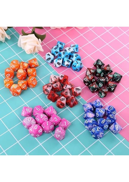 Boş Zar Stili Ootdty ve Ded D10 Çokyüzlü Zar Numaraları Aramalar Masaüstü Masa Tahta Oyunu Seçim Için Boş Zar (Yurt Dışından) indirimleri