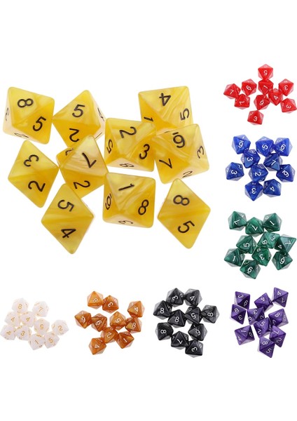 Yeşil Stil 10 Parçalı Zar D8 Dnd Parti Masa Masa Oyunları Için Çokyüzlü Zar Zar Seti (Yurt Dışından) modelleri