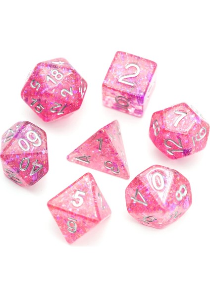 Pembe Tarzı Et Muticolors Glitter Dnd Zar D&d Zar Seti D4 D6 D8 D10 D% D12 D20 Çokyüzlü Oyunlar Masa Oyunları Için Zar Seti Mtg Rpg (Yurt Dışından)