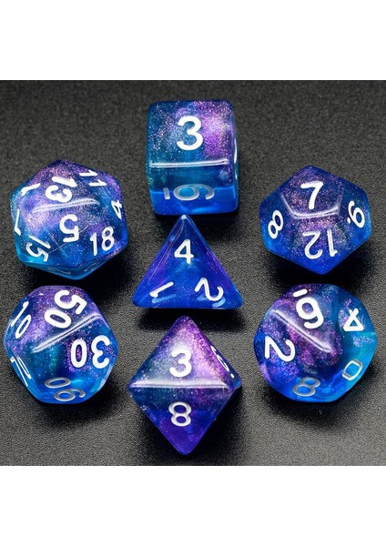 Poludie Et Purpleblue Dnd Zar Seti D4 D6 D8 D10 D% D12 D20 Rol Yapma Masa Oyunu Için Çokyüzlü Zar Rpg Mtg D&d Zar (Yurt Dışından) modelleri