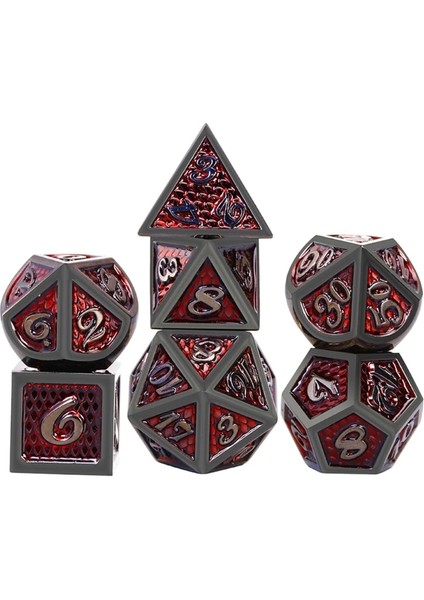 E Stili Et Metal Zar Seti Rpg Mtg Dnd Metal Çokyüzlü Zar Rol Yapma Oyunları (Yurt Dışından)