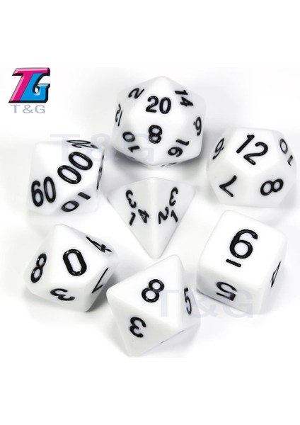 No.7 Tarzı Satış Zar Seti Çokyüzlü D4, D6, D8, D10, D10%, D12, D20 Masa Oyunu Için Renkli Aksesuarlar, Dnd, Rpg 25 Renk (Yurt Dışından)