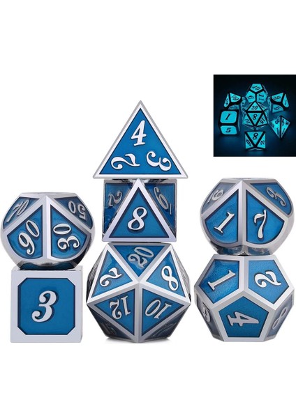 NO.469 Tarzı Dnd Metal Zar Rpg Mtg Italik Yazı Tipi Kese Dahil Çeşitli Renkler D4 D6 D8 D10 D12 D20 (Yurt Dışından)