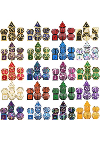 NO.469 Tarzı Dnd Metal Zar Rpg Mtg Italik Yazı Tipi Kese Dahil Çeşitli Renkler D4 D6 D8 D10 D12 D20 (Yurt Dışından) fiyatları