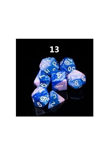 No.13 Tarzı 7pcslot Reçine Çokyüzlü Dijital Zar Setleri D4 D6 D8 D10 D% D12 D20 Komik Çok Yönlü Zar Rpg Dnd Masa Masa Oyunu Dices Çanta (Yurt Dışından)
