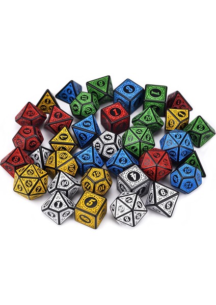 Gri Tarzı 6 Takım Çokyüzlü 7-Die Rune Zar D4-D20 Dnd Rpg Savaş Macera Oyunları Için Çantalı (Yurt Dışından) indirimleri