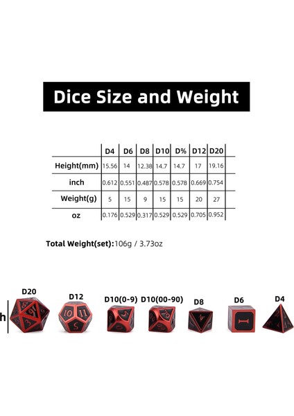 NO.443 Tarzı Masa Üstü Rpg'ler Için Siyah Ipli Çantalı 7 Metal Zar Seti D4 D6 D8 D10 D% D12 D20 (Yurt Dışından)