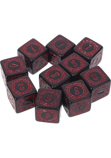 Kırmızı Stil D6 Çokyüzlü Zar Kare Kenarlı Numaralı Zar Boncuk Bar Kulübü Partisi Için Masa Masa Oyunu (Yurt Dışından)