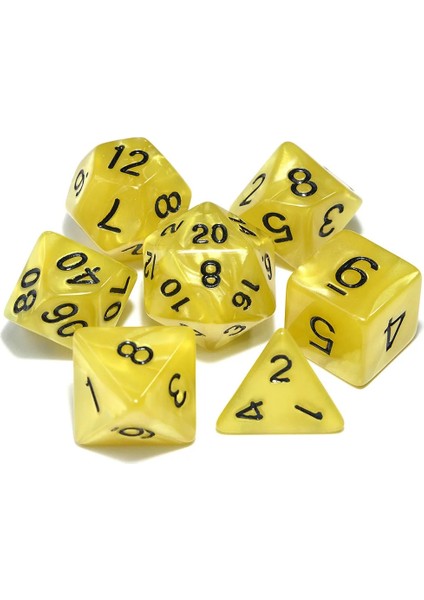 Sarı W Siyah Mürekkep Stili Et Çokyüzlü Zar Rpg Masa Oyunu Dnd Oyunları Için Pearlize Efekt D4 D6 D8 D10 D% D12 D20 (Yurt Dışından)