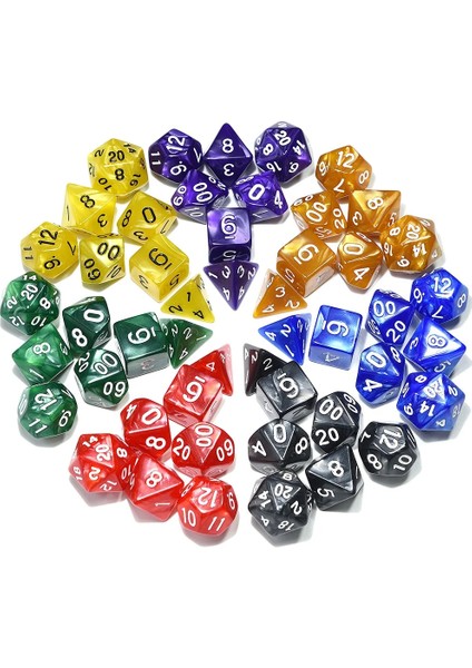 Sarı W Siyah Mürekkep Stili Et Çokyüzlü Zar Rpg Masa Oyunu Dnd Oyunları Için Pearlize Efekt D4 D6 D8 D10 D% D12 D20 (Yurt Dışından) modelleri