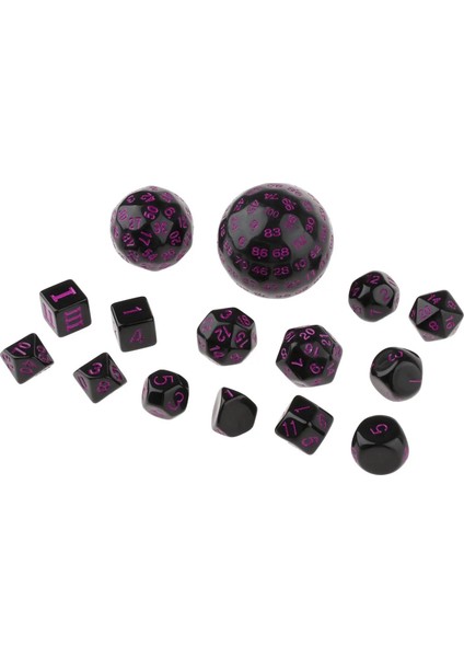 Mor Tarzı 15 Parça Akrilik Çokyüzlü Zar D100 D60 D30 D24 D20 D16 D12 D10 D8 D7 D5 D4 Mtg Dnd Rpg Rol Oynamak Casino Oyunu Prop (Yurt Dışından)