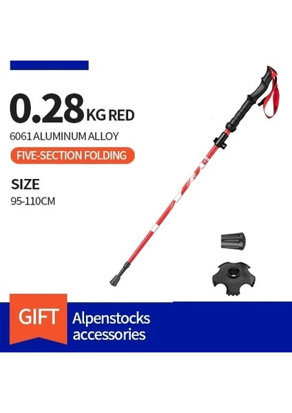Uzun Sap Kırmızı Stil Bswolf Ultraligt Katlanabilir Bastonlar Kamp Yürüyüşü Katlanır Trekking Bastonları Alüminyum Yürüyüş Direkleri Teleskopik Baston (Yurt Dışından)