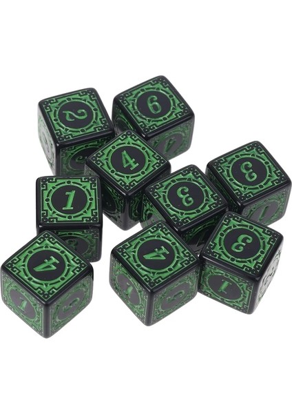Açık Yeşil Tarzı D6 Çokyüzlü Zar Kare Kenarlı Numaralı Zar Boncuk Bar Kulübü Partisi Için Masa Masa Oyunu (Yurt Dışından)
