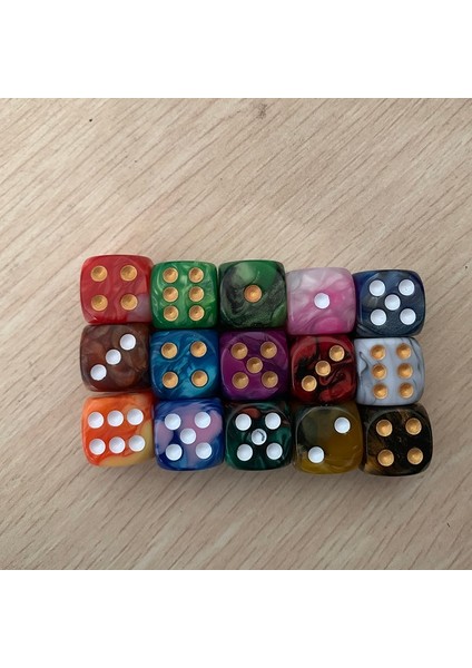 Rastgele 5 Adet Tarzı Et Iki Renkli Zar Yapboz Oyunu 15 Çeşit Renkli Nokta Zar Çocuklara Göndermek Komik Oyun 16MM (Yurt Dışından)