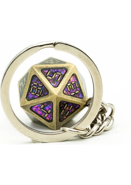 Antik Bronz 2 Stili Cusdie D20 Metal Zar Anahtarlık Ejderha Yazı Tipi Bölünmüş Anahtarlık Zincirli Gümüş Yaratıcı Tasarım Dayanıklı Metal Alaşımlı (Yurt Dışından)