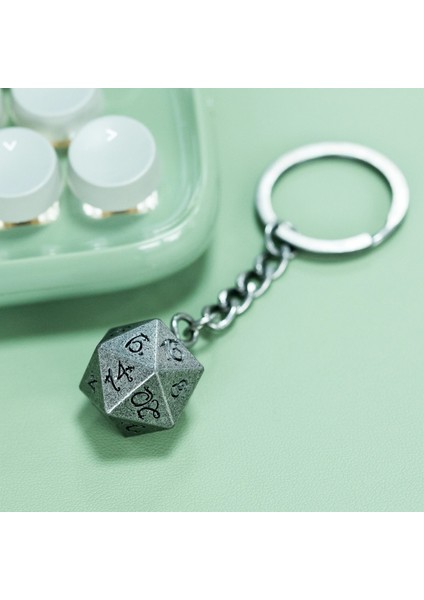 Antik Bronz 2 Stili Cusdie D20 Metal Zar Anahtarlık Ejderha Yazı Tipi Bölünmüş Anahtarlık Zincirli Gümüş Yaratıcı Tasarım Dayanıklı Metal Alaşımlı (Yurt Dışından) modelleri