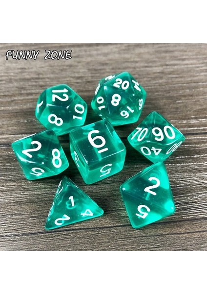 Beyaz Stil 7pcsset Şeffaf Kristal Zar Seti D4, D6, D8, D10, D10%, D12, D20 Masa Oyunu Rpg Zar, Mor (Yurt Dışından) fiyatları