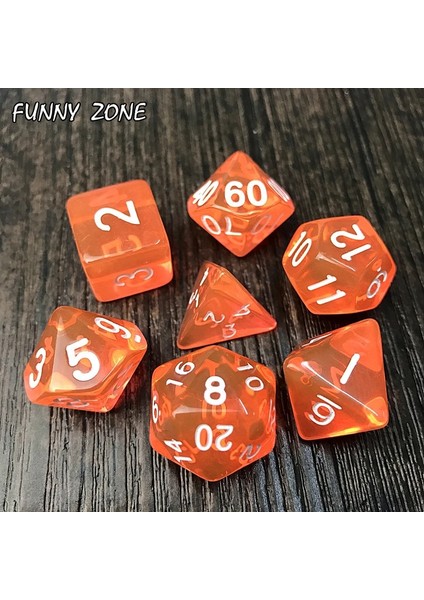 Beyaz Stil 7pcsset Şeffaf Kristal Zar Seti D4, D6, D8, D10, D10%, D12, D20 Masa Oyunu Rpg Zar, Mor (Yurt Dışından) modelleri