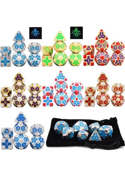Mor Beyaz Tarzı Katı Metal Çokyüzlü Zar Seti D4 D6 D8 D10 D% D12 D20 Masaüstü Rpg'leri Için Dnd (Yurt Dışından) modelleri