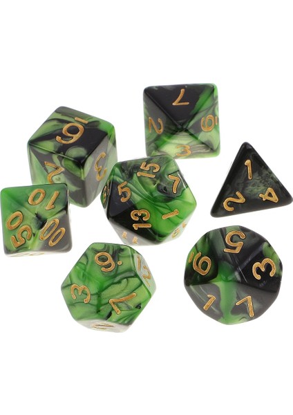 A-Yeşil Siyah Stil Olyhedral Zar Çift Renkli Çokyüzlü Oyun Zar For Rpg Dungeons And Dragons Dnd Rpg Mtg D20 D12 D10 D8 D6 D4 Masa Oyunu (Yurt Dışından)