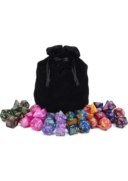 Kırmızı Çanta Stili Nebula Zar Seti Dnd Masaüstü Rpg Oyunları Için Çokyüzlü D4 D6 D8 D% D10 D12 D20 Dragon Eye Çanta ve Ipli Çanta (Yurt Dışından)