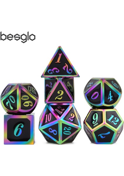 NO.452 Tarzı Dnd Rpg Mtg Oyunları Için Siyah Kılıflı Italik Yazı Tipi Metal Zar D4 D6 D8 D10 D% D12 D20 (Yurt Dışından) fiyatları