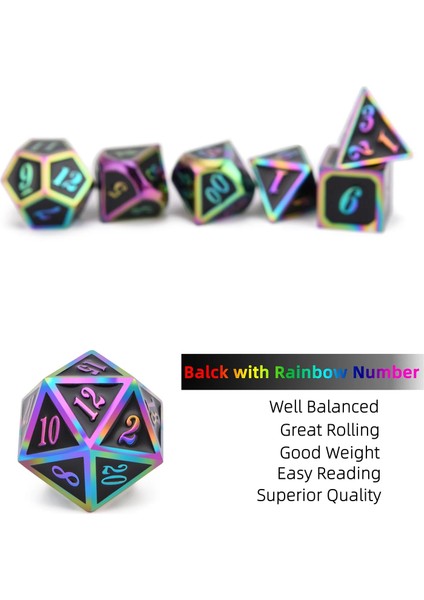 NO.452 Tarzı Dnd Rpg Mtg Oyunları Için Siyah Kılıflı Italik Yazı Tipi Metal Zar D4 D6 D8 D10 D% D12 D20 (Yurt Dışından) fırsatları