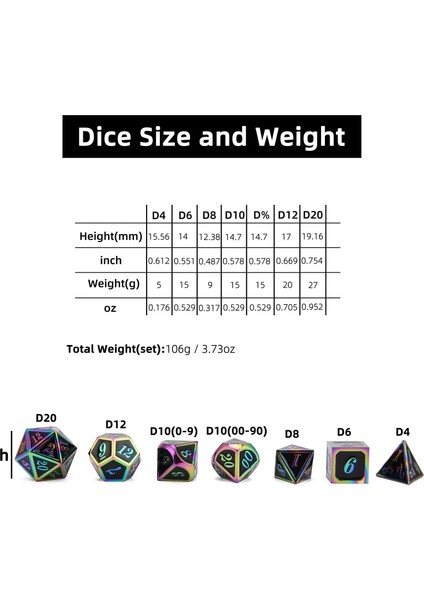 NO.452 Tarzı Dnd Rpg Mtg Oyunları Için Siyah Kılıflı Italik Yazı Tipi Metal Zar D4 D6 D8 D10 D% D12 D20 (Yurt Dışından) indirimleri