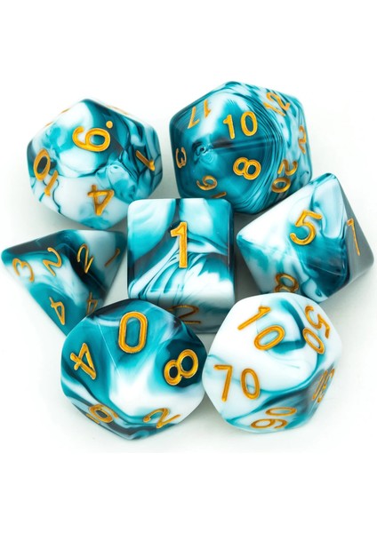 Mavi Beyaz Tarzı Poludie Et Dnd Zar Seti D4 D6 D8 D10 D% D12 D20 Pathfinder Rol Oynama Için Çokyüzlü Zar Masa Oyunu Dnd Trpg Mtg Zar (Yurt Dışından)
