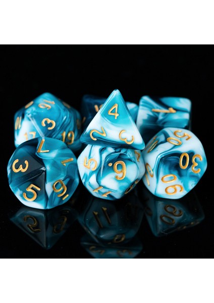Mavi Beyaz Tarzı Poludie Et Dnd Zar Seti D4 D6 D8 D10 D% D12 D20 Pathfinder Rol Oynama Için Çokyüzlü Zar Masa Oyunu Dnd Trpg Mtg Zar (Yurt Dışından)