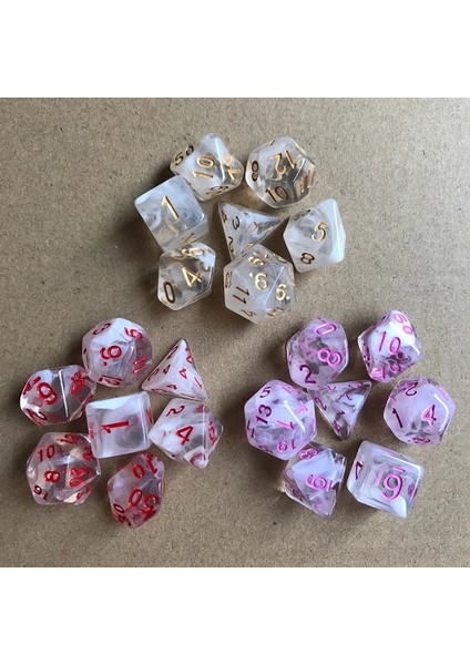 No.1 Tarzı 11 Çeşit Seçeneği Yüksek Li Şeffafopak Iki Renkli Dijital Zar, Pearlize Efektli Zar Seti Lot Çokyüzlü Zar (Yurt Dışından) modelleri