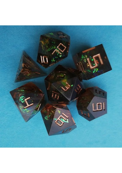 No.2 Tarzı Yeni Dnd Zar Seti Lüks Reçine Çokyüzlü Zar ve Rpg Zar Dadi Dados Rol D4 D6 D8 D10 D12 D20 (Yurt Dışından)