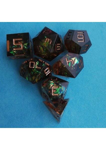 No.2 Tarzı Yeni Dnd Zar Seti Lüks Reçine Çokyüzlü Zar ve Rpg Zar Dadi Dados Rol D4 D6 D8 D10 D12 D20 (Yurt Dışından) indirimleri