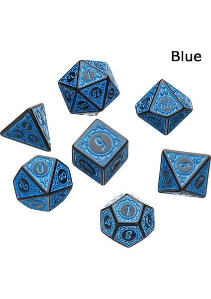 A -Mavi Tarzı Trpg Dnd Aksesuarları Için Sıcak Çok Taraflı 7-Die Zar Seti Oyun Zar Çokyüzlü D4 D6 D8 D10 D12 D20 Trpg Dnd Aksesuarları Için Zar (Yurt Dışından)