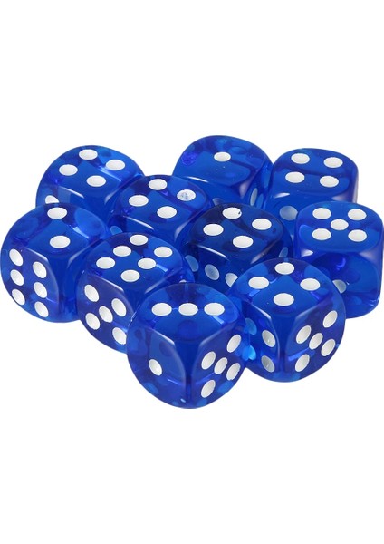 D6 Zar Seti Rol Oynama Oyun Aksesuarları Için Noktalı Zar Kalıp Küpleri Blokları - Mavi Kırmızı (Yurt Dışından)