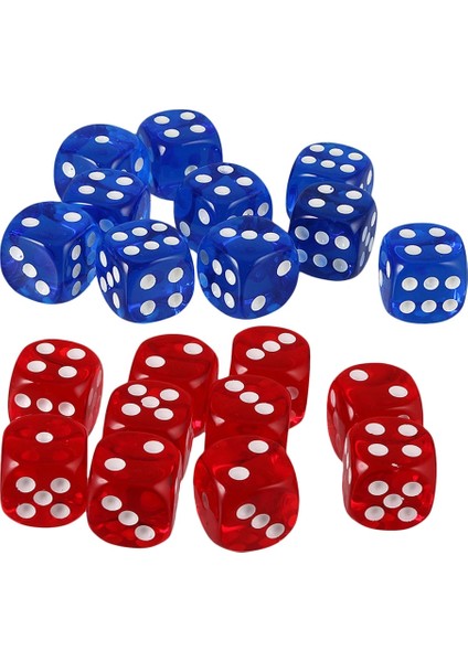 D6 Zar Seti Rol Oynama Oyun Aksesuarları Için Noktalı Zar Kalıp Küpleri Blokları - Mavi Kırmızı (Yurt Dışından) fiyatları