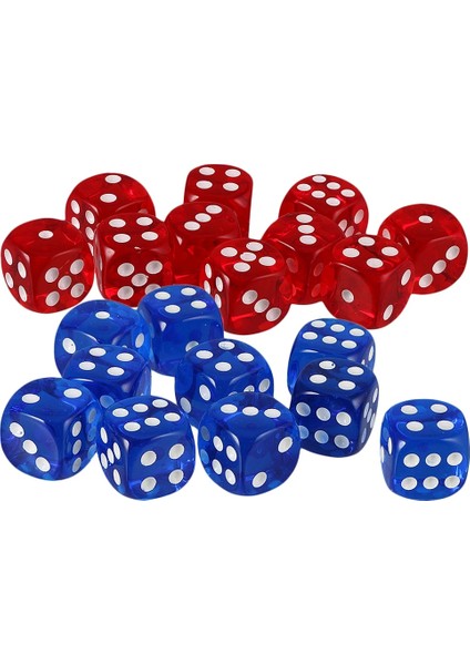 D6 Zar Seti Rol Oynama Oyun Aksesuarları Için Noktalı Zar Kalıp Küpleri Blokları - Mavi Kırmızı (Yurt Dışından) modelleri