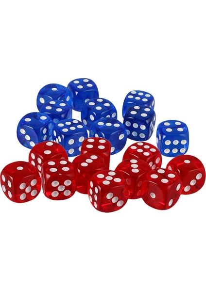 D6 Zar Seti Rol Oynama Oyun Aksesuarları Için Noktalı Zar Kalıp Küpleri Blokları - Mavi Kırmızı (Yurt Dışından) fırsatları