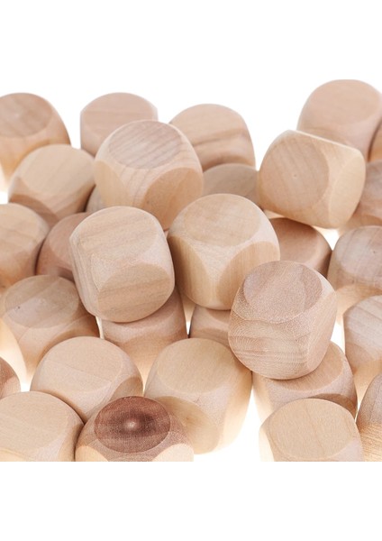 50 Lot Ahşap Zar D Boş Bitmemiş El Sanatları Blokları Küpler Sanat Projesi (Yurt Dışından)