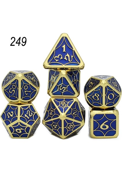 NO.249 Tarzı 2020 Yeni Dnd Metal Zar Rpg Mtg Zar Masa Üstü Rpg'ler Için Zar Kılıfı Dahil Oyun D4 D6 D8 D10 D% D12 D20 Set Çokyüzlü Zar (Yurt Dışından)