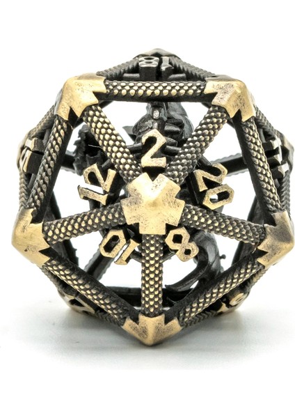 Antik Bronz Tarzı Cusdie D20 Içi Boş Metal Uçan Ejderha D&d Zar, Ded Dnd Zar, Çokyüzlü Zar, Rol Yapma Oyunu Için Mtg Pathfinder (Yurt Dışından)