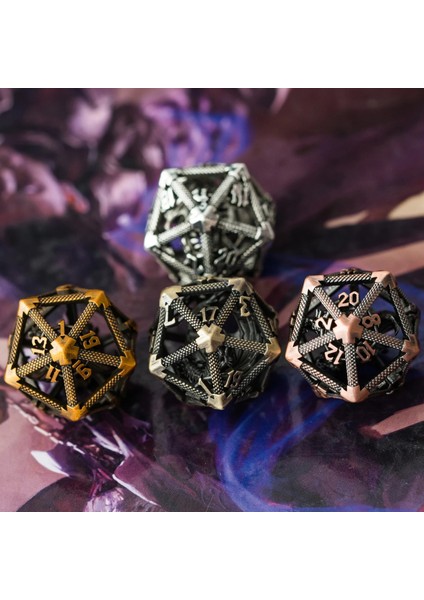 Antik Bronz Tarzı Cusdie D20 Içi Boş Metal Uçan Ejderha D&d Zar, Ded Dnd Zar, Çokyüzlü Zar, Rol Yapma Oyunu Için Mtg Pathfinder (Yurt Dışından)