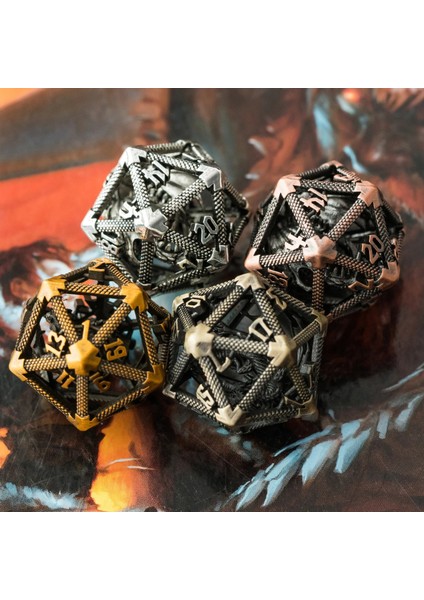 Antik Bronz Tarzı Cusdie D20 Içi Boş Metal Uçan Ejderha D&d Zar, Ded Dnd Zar, Çokyüzlü Zar, Rol Yapma Oyunu Için Mtg Pathfinder (Yurt Dışından)