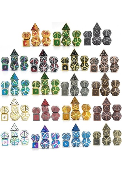 O Style 7 Adet Italik Tarzı Metal Zar Seti Metalik Rol Yapma Dnd Oyunu D&d Zar D&d Oyunu Rol Oynama Için Ücretsiz Metal Kasalı (Yurt Dışından) fiyatları