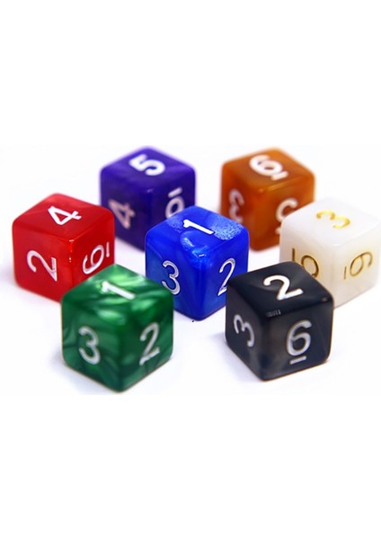 No 7 Tarzı Lot Kare Köşe Zar Seti Clubpartyaile Oyunları Için Renkli Opak Akrilik Zar (Yurt Dışından) modelleri